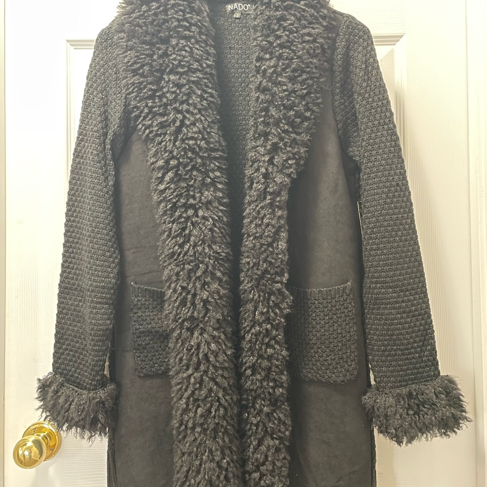 NADO Faux Shearling Knit Sleeve style 1176